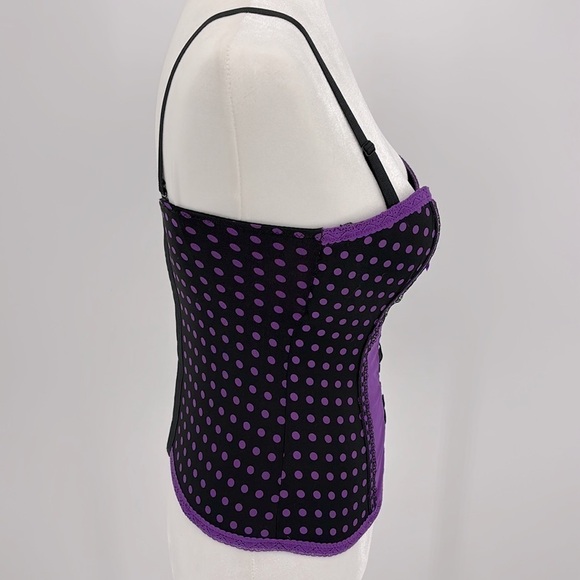 Hot Topic Black and Purple Corset with Heart Cutout Size 32B - Picture 6 of 11
